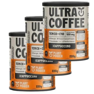 Imagem de 3 Latas de Ultracoffee sabor Cappuccino Plant Power 220g
