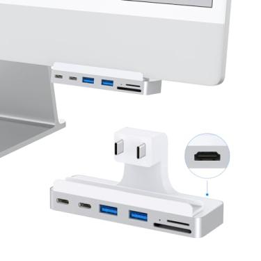 Imagem de Hub USB C para iMac de 24 polegadas (M1/M3/M4), adaptador USB iMac multiportas com 4K HDMI, tipo-C 10 Gbps, leitor de cartão SD/TF