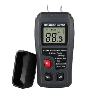 Imagem de Medidor de umidade de madeira – Detector de umidade LCD digital, detector de vazamento de água tipo pino, testador de umidade para madeira e papel lenha (cinza)