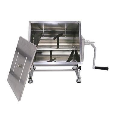 Imagem de CMI Misturador inclinável comercial de aço inoxidável misturador manual de carne com tampa, tanque de inclinação de 16 kg/20 L, (mistura máxima de 16 kg para carne), máquina misturadora de salsicha