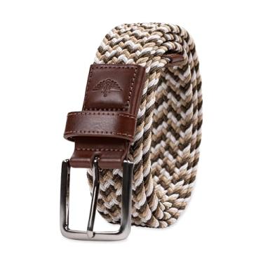 Imagem de Dockers Cinto de tecido elástico casual masculino, Marrom/Bege/Creme, X-Large (42-44)