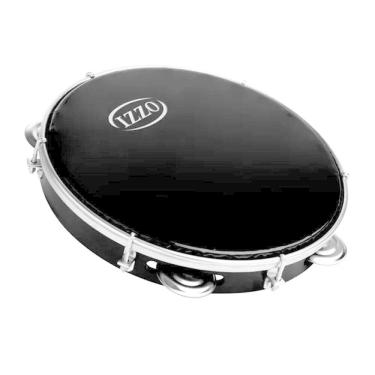 Imagem de PANDEIRO PROFISSIONAL 10" ABS PRETO C/ PELE PRETA IZZO 3440P