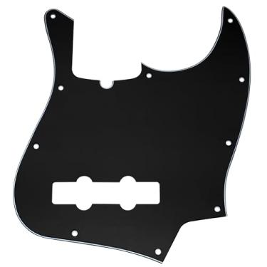 Imagem de Musiclily Pro 10 Furos Estilo Moderno Escudo Baixo Pickguard para Americana Jazz Bass 4 Cordas, 3 Camadas Preto