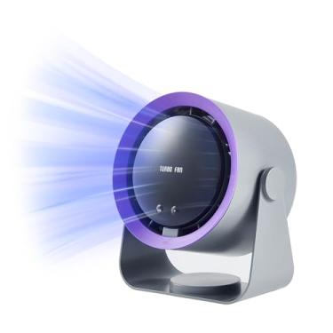 Imagem de CATY&KITTEN Ventilador de ar turbo portátil, ventilador de circulação de ar, ventilador de montagem na parede, recarregável de 4000 mAh, adequado para quarto, sala de estar, cozinha, sala de jantar,