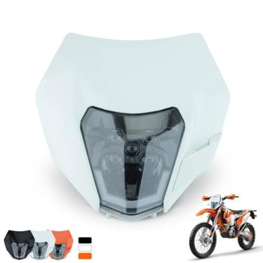 Imagem de sawrain Farol de bicicleta H4 Dirt Bike - Lâmpada universal para motocicleta Dirt Pit Bike (LED - máscara branca)
