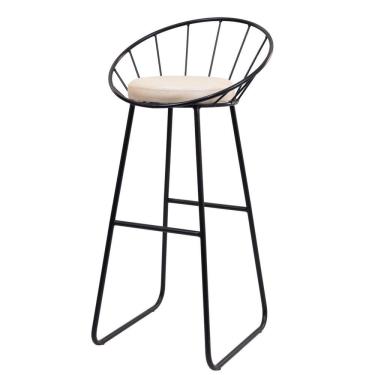 Imagem de Banco Alto Sunset Banqueta Estofada Balcão Cozinha Churrasqueira Preto/Facto Pérola