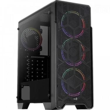 Imagem de Gabinete Gamer Aerocool Ore Saturn Preto RGB Lateral Acrílico F002