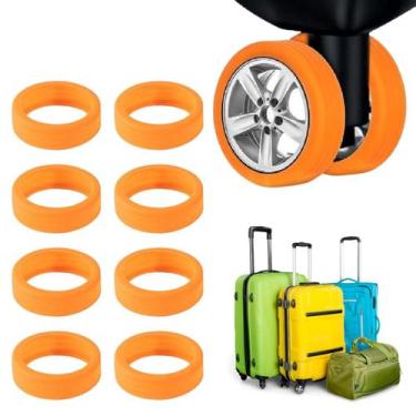Imagem de Kit Com 08 Unidades Protetor Silicone Para Rodas Mala Bagagem - Protet
