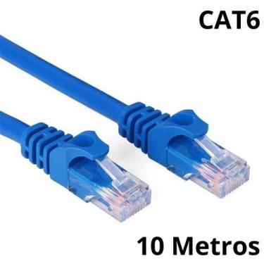 Imagem de Cabo De Rede Cat6 10 Mestros Ethernet Lan Azul 23AWG Azul - X-CELL, 10