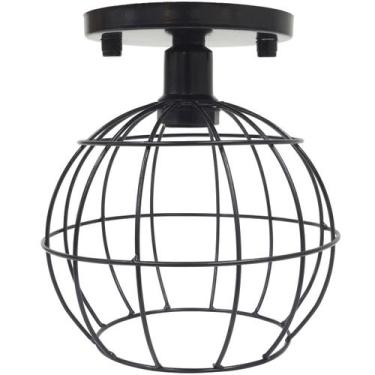 Imagem de Lustre Teto Plafon Industrial Aramado Globo Retrô Luminária Sobrepor V