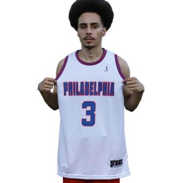 Imagem de Regata Basquete Masculina M10 Philadelphia 3, Branco,  G