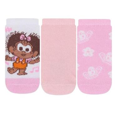 Imagem de Kit 3 Pares de Meia Infantil Bebê Soquete Turma da Mônica 13 ao 16 Cia