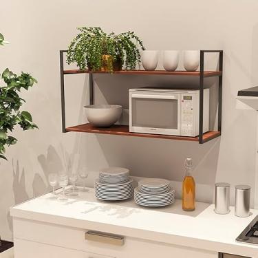 Imagem de Prateleira Industrial Parede ou Suspensa Aço e Madeira 50x40x90cm (IMBUIA)