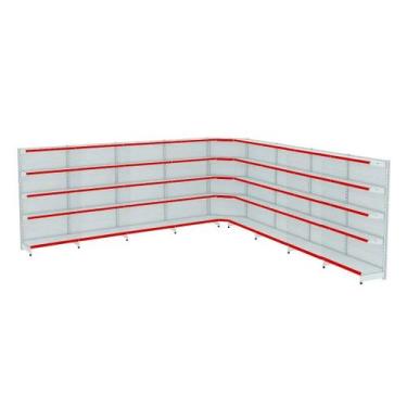 Imagem de Gondola Parede 170 Amapa Flex Kit 8 Metros 1 Canto Branco PE Vm - Amap