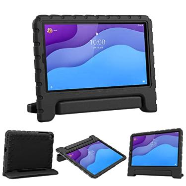 Imagem de SIMPLEWAY Capa infantil para Lenovo Tab M10 HD (2ª geração) 10,1 polegadas 2020 modelo TB-X306X/TB-X306F, capa com suporte de alça leve à prova de choque, preta