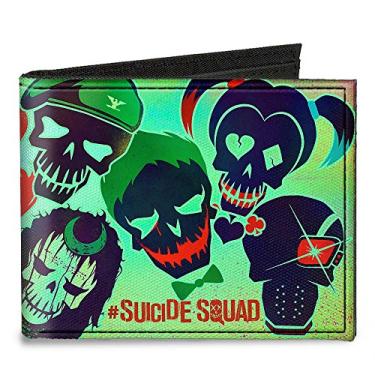 Imagem de Buckle-Down Carteira de lona dobrável - Esquadrão Suicida, 10 personagens estilizados, Multicor, tamanho nico