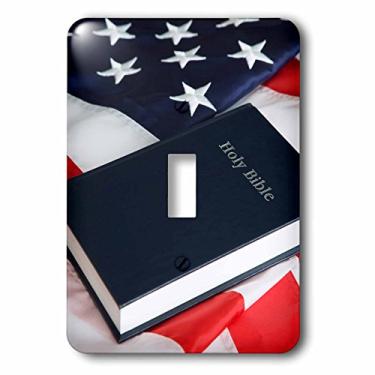 Imagem de 3dRose lsp_258819_1 EUA, Califórnia. Bandeira americana e interruptor de alternância da Bíblia