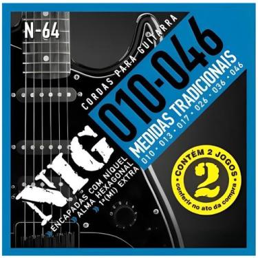 Imagem de Encordoamento Guitarra Nig N-64 .010 Kit 2 jogos PR2N64L - Rouxinol