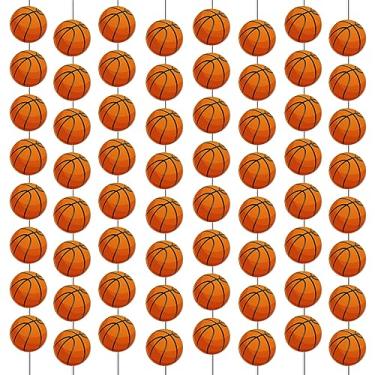Imagem de 12 peças faixas de basquete basquete festa de feliz aniversário pendurado redemoinho esporte festa guirlanda kit para meninos crianças adolescentes homens adereço de foto B-day equipe de basquete slam