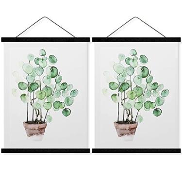 Imagem de Cabide magnético para pôsteres de madeira, 45,7 cm, ímãs extra fortes, montagem rápida e fácil de usar, cabide de pôster de madeira para arte de parede, imagens, impressões, mapas, tela, 46 x 61 45 x