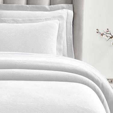 Imagem de Superior Conjunto de colcha de algodão de 3 peças, decoração de cama para casa, colcha decorativa, 2 fronhas, cobertor de peso médio, colcha de matelasse, itens essenciais de cama, coleção Peploi,