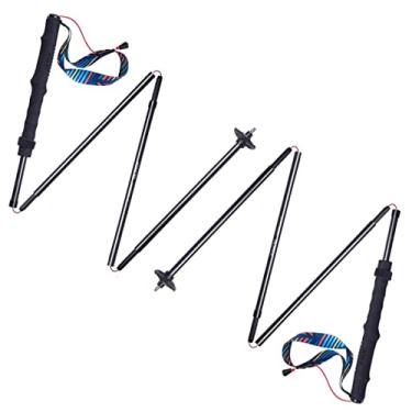 Imagem de AONIJIE Bastões de Trekking - 2 Bastões de Caminhada Dobráveis de Fibra de Carbono com Sistema Antichoque e Bloqueio Rápido, Bengalas Dobráveis para Caminhadas, Acampamento (Preto)