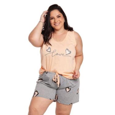 Imagem de Baby Doll Malha Blusa Regata Plus Size G1/G2/G3 Tam Especial - Pijamas
