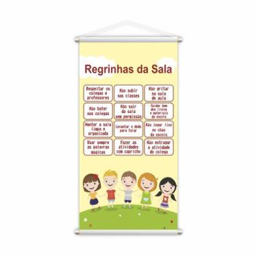 Imagem de Banner Pedagógico Escolar Regrinhas da Sala 120x65cm - PlimShop