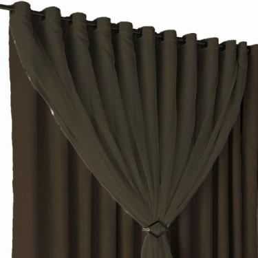 Imagem de Cortina Livia Sala Quarto 7,00x2,50 Apartamento voal bege - Bravin Cor