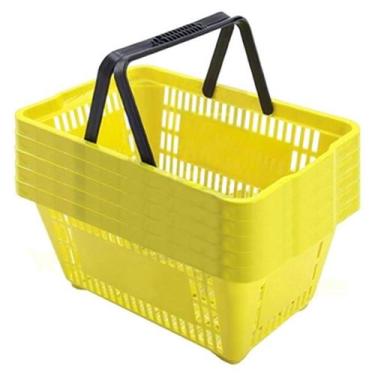 Imagem de Kit 5 mini cestinhas plástica farmácia perfumaria amarela - SUPIZZ