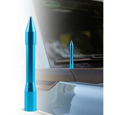 Imagem de Antena curta para Bronco, antena de alumínio de 15 cm, antena de substituição de rádio de carro, seguro para lavagem de carro, para Ford Bronco 2021 2022 2023, azul..
