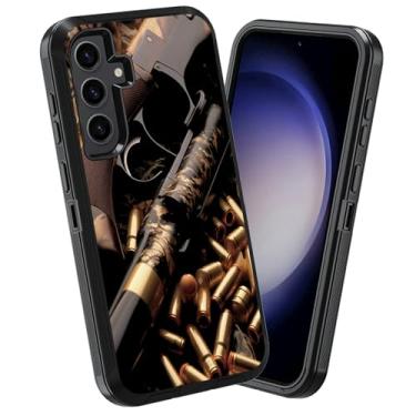 Imagem de WEUIUJKILO Capa para Samsung Galaxy S24 FE, resistente 3 em 1, híbrida, à prova de choque, à prova de poeira/queda, capa de proteção total para Galaxy S24 FE 5G (2024), isca de balas de espingarda de