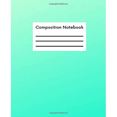 Imagem de Composition Notebook, Wide Ruled, Aqua Colored Notebook for School, 160 Pages