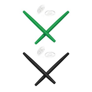 Imagem de Mryok 2 pares de meias auriculares de substituição para Oakley Transistor - Verde escuro e preto