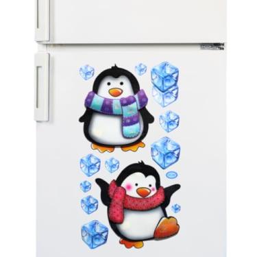 Imagem de Mega Adesivo De Geladeira 3D Decorativo Pinguim no Gelo