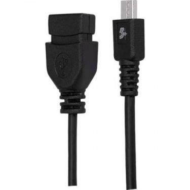 Imagem de Cabo Micro Usb Mobile - Micro Usb + Usb A Femea - 17Cm - Preto 018-011
