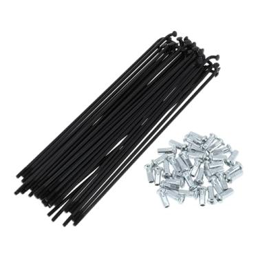 Imagem de A ABSOPRO Raios de bicicleta 12G 160 mm de comprimento para roda de bicicleta aço carbono preto 1 conjunto