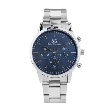 Imagem de Relógio Masculino Saint Germain Chrono Blue Silver 42mm Prata Azul