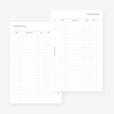 Imagem de Franklin Covey Compact Medicine Log Planner Agenda Refil para fichários FC Compact com 6 furos 4,25 x 16,75