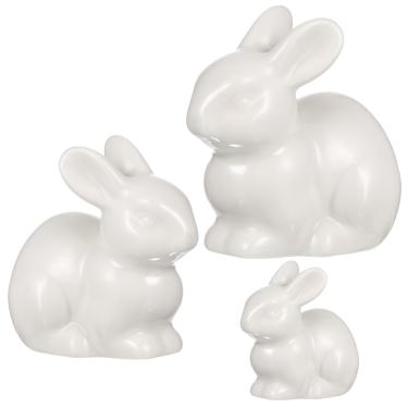 Imagem de IMIKEYA 3 peças de estatueta de coelho de cerâmica fofo coelhos paisagismo ornamentos coelhos estatuetas coelho para jardim de vaso