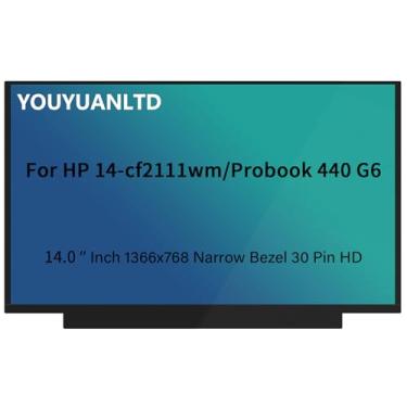 Imagem de YOUYUANLTD Tela LCD de substituição para ajuste NT140WHM-N34 N140BGA-EA4 N140BGA-EB4 NT140WHM-N51 B140XTN07.2 B140XTN07.3 para HP 440 G6, HD 1366x768P LED, Display com fita
