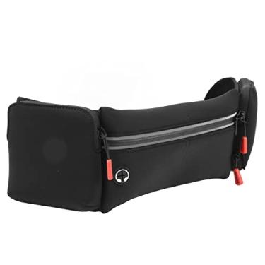 Imagem de Cinto de corrida com garrafa de água, cintura elástica ajustável para corrida, cinto de hidratação respirável, para corrida, caminhada, ciclismo, Preto