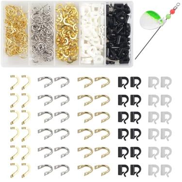 Imagem de Kit de manilhas giratórias de pesca, 250 peças de manilha Spinnerbait para fabricação de spinnerbait de pesca, troca rápida, manilha giratória, acessórios para fabricação de iscas giratórias