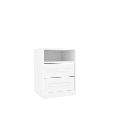 Imagem de Mesa De Cabeceira 2 Gavetas Com Nicho Barcelona Tcil Neve