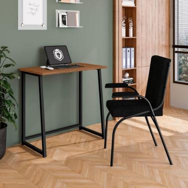 Imagem de Escrivaninha Computador Dobrável Escritório Home Office Fit Canela