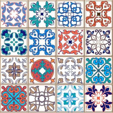 Imagem de Papel De Parede 10m Adesivo Azulejo Português Cozinha
