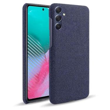Imagem de Capa para Samsung Galaxy M54,Capa desenhada em lona,Case Protetora Ultrafina com Empunhadura Macia,Design em Tecido Antichoque e Antiarranhões-Blue