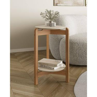 Imagem de Mesa Lateral Lizz Off White Cedro Casa D