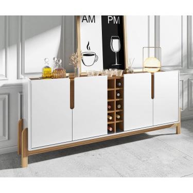 Imagem de Aparador Buffet Lizz com Adega 190cm Branco Marrom