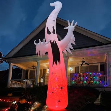 Imagem de Ghost goosh inflável de Halloween de 12 pés com lâmpada Flame e LEDs